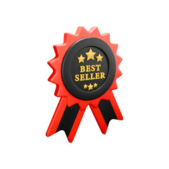 3D rendered illustration of best seller badge 