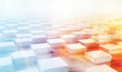 Obraz premium Abstract metallic cubes, digital background, technology concept