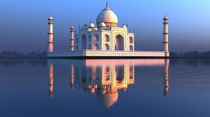 Obraz premium Serene Taj Mahal Reflection at Dawn, India