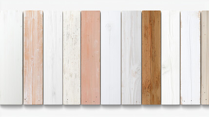 A collection of wooden planks showcasing various textures and colors, suitable for design and flooring applications.