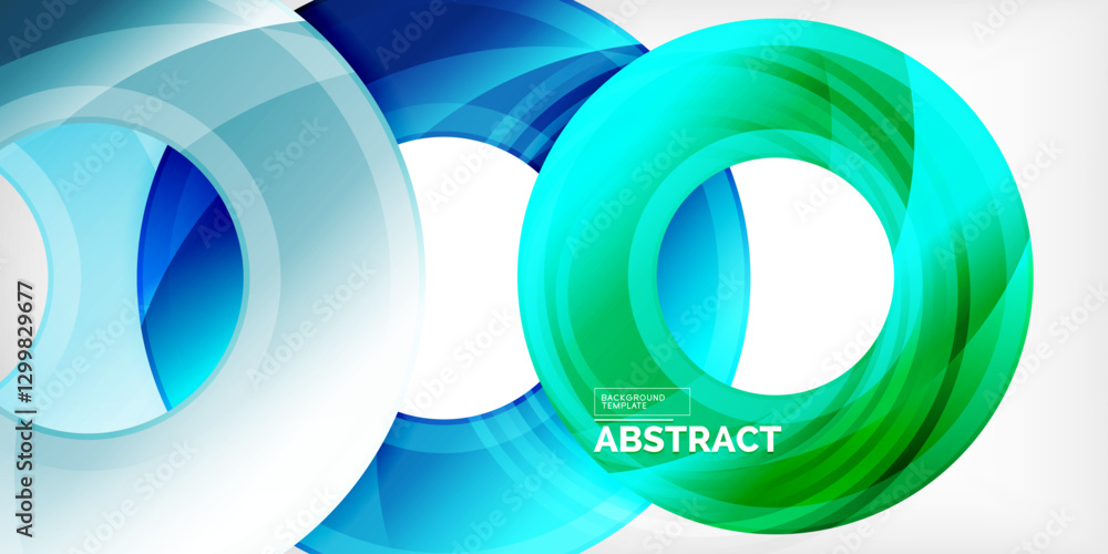 Poster Bright colorful circles with light effects. Abstract background