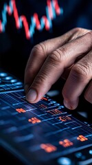 Naklejka premium Financial Trader Analyzing Market Data on Screen