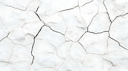 Detailed White Cracked Surface Texture with Black Lines and Small Dots