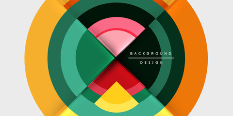 Obraz premium Techno circles and semi circles. Vector Illustration For Wallpaper, Banner, Background, Card, Book Illustration, landing page