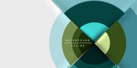 Obraz premium Circle and semi circle geometric background. Vector Illustration For Wallpaper, Banner, Background, Card, Book Illustration, landing page
