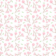 seamless pattern with pink flowers