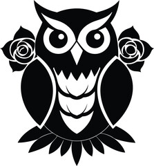 vector illustration of an owl perched on a branch