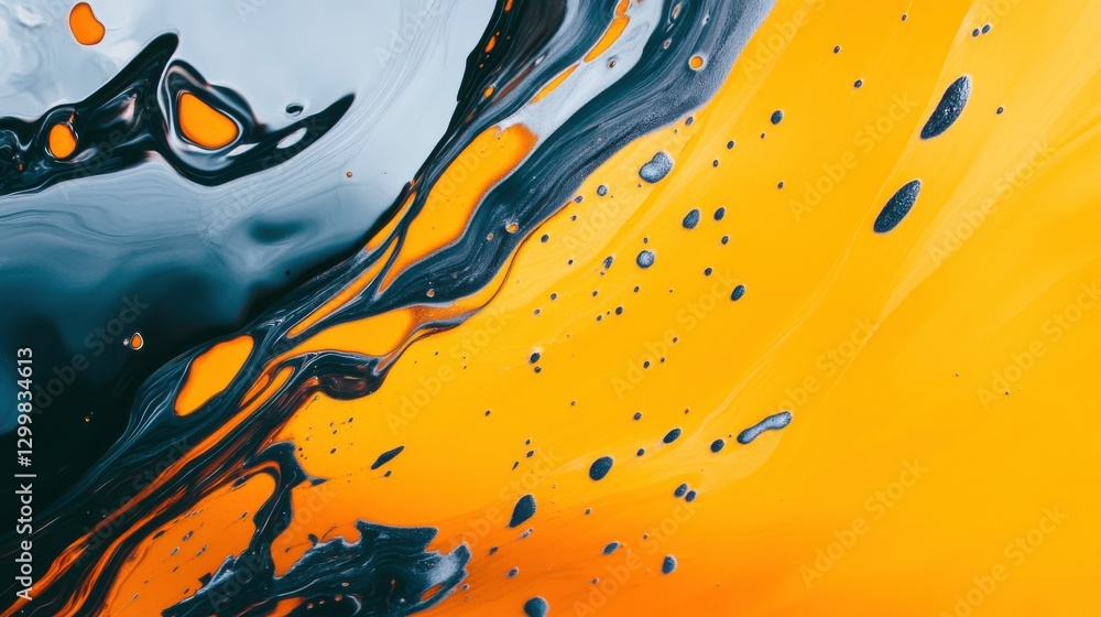 Poster vibrant water reflections and color patterns in macro