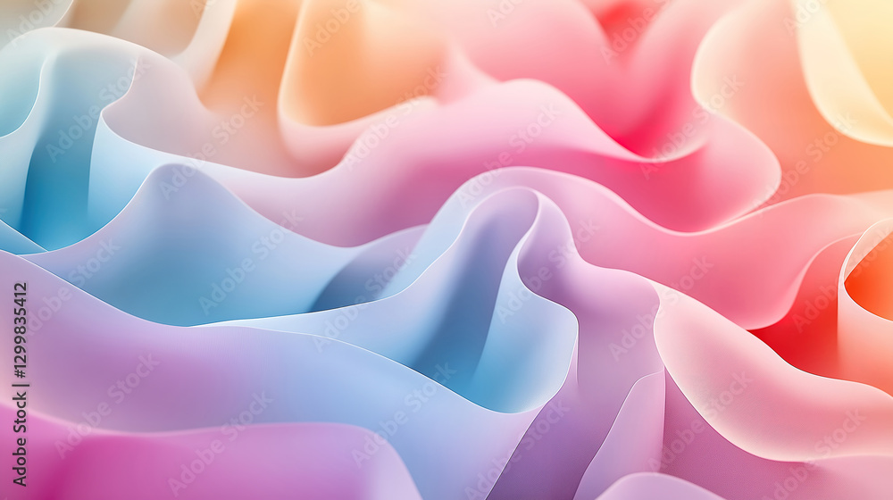 Poster soft gradient background with gentle transitions of pastel colors creating a calming visual effect