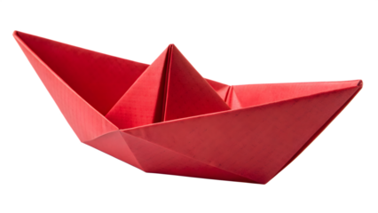 red paper boat isolated