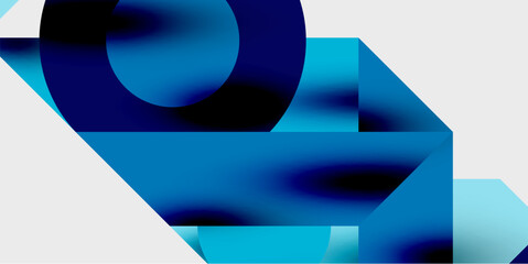 Detailed composition of circles, semicircles, and triangles with glossy effects and smooth gradients. A sleek and modern vector design for creative and tech-inspired projects