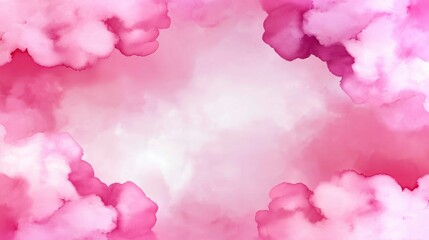 Fototapeta premium Pink Watercolor Cloudscape Abstract Background Design