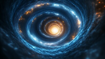 Vortex Swirling light in abstract tunnel