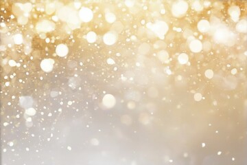 Golden and White Abstract Background with Glittery Bokeh Dots and Dreamy Ethereal Quality