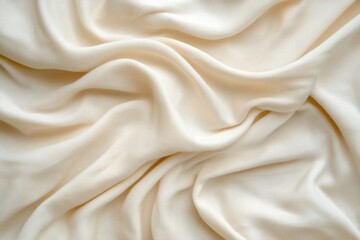 Obraz premium Draped cream fabric with soft folds and wrinkles.