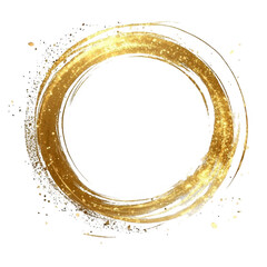 Shimmering Gold Glitter Circle on Black Background for Designs