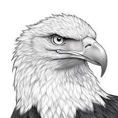 Eagle Head Study, Blank Background