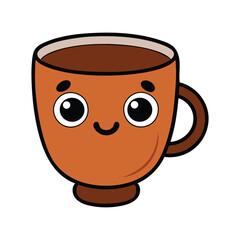 Cute Cartoon Coffee Mug with a Happy Expression