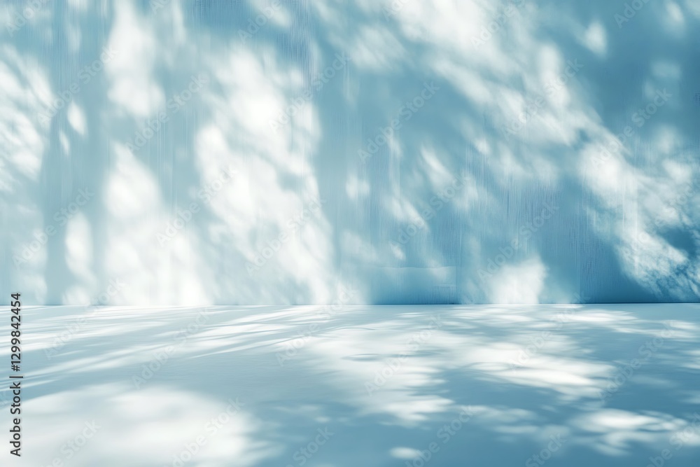 Poster white abstract background with shadow of tree on the wall.