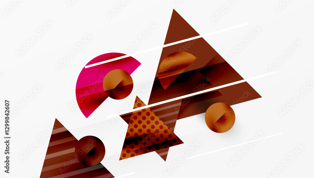 Poster Sleek abstract background - layered triangles with vibrant gradient tones. Semi-transparent shapes add depth and contemporary aesthetic