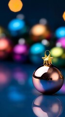 Fototapeta premium Sparkling Christmas Ornament Festive Holiday Decoration