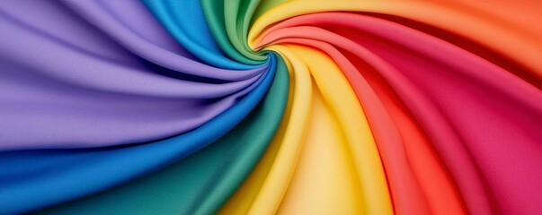 Naklejka premium Rainbow Fabric Swirl Colorful Textile Texture