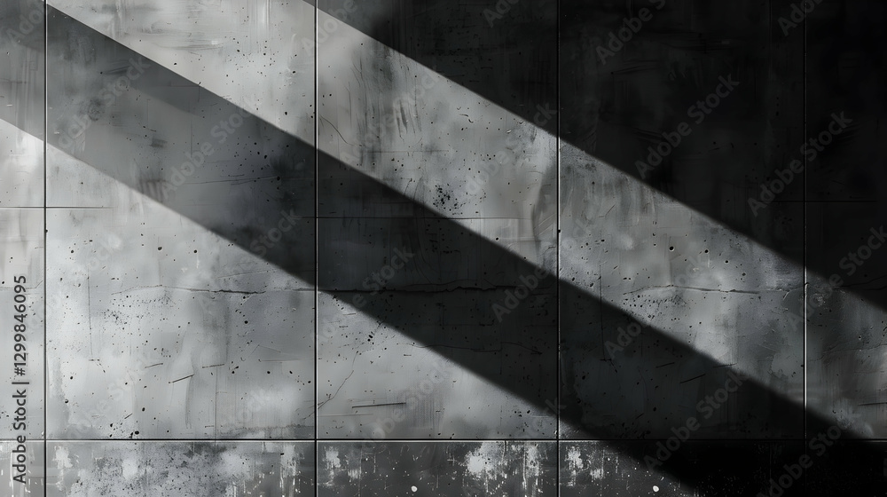 Poster abstract concrete wall with diagonal shadows creating a dramatic light play in an urban setting