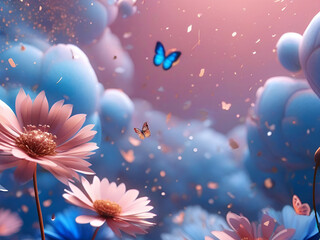 flowers and butterflies