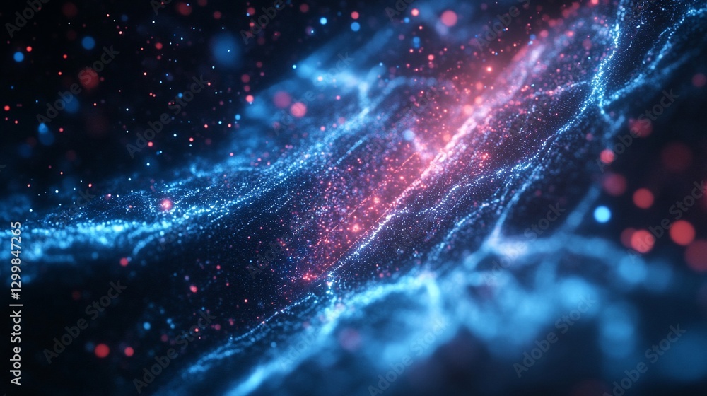 Aufkleber abstract glowing particle stream: a dynamic visualization of energy flow