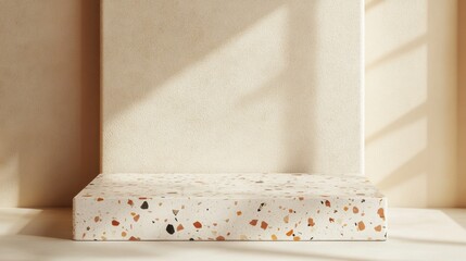 Modern minimalistic display platform with textured surface design