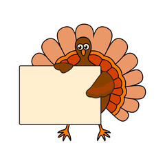 Cute Thanksgiving Turkey Illustration. Vector Character.