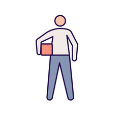 man carrying box icon