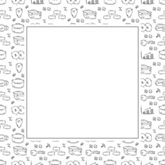 business frame. doodle startup square frame. business background
