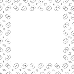 business frame. doodle startup square frame. business background