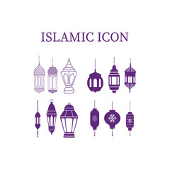 Islamic lamp icon design for the month of Ramadan