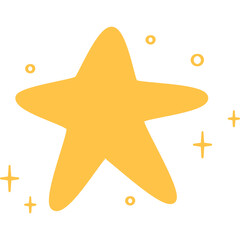 Hand drawn Gold Sparkling star ornament