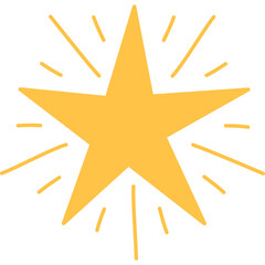 Hand drawn Gold Sparkling star ornament