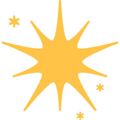 Hand drawn Gold Sparkling star ornament