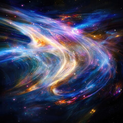 Obraz premium Colorful swirling nebula in deep space