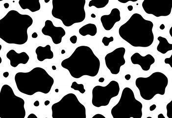 Cow spots pattern on white background seamless animal print texture