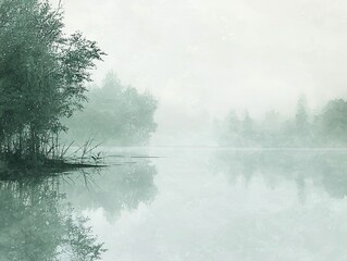 Fototapeta premium Soft oil painting of a nature landscape