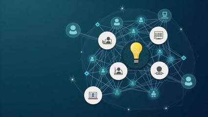 Human resource management technology (HR), Human resource manager touching human resource network structure and checks the CV online to choose the perfect employee for company, Effective