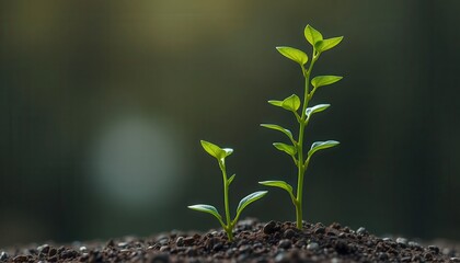 Nurturing green growth seedling development in a fertile soil environment close-up nature photography