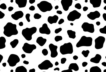 Cow Spots Pattern Graphic Seamless Black and White Design Backdrop
