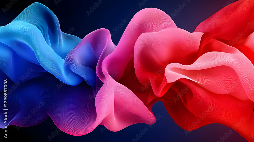 Poster abstract digital wave composition with gradient colors on dark background