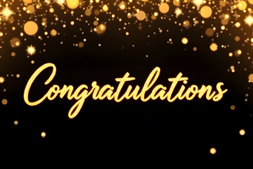 A luxurious 'Congratulations' banner in gold foil