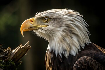 Obraz premium Majestic Bald Eagle Profile Wildlife Photography, Powerful Bird Image