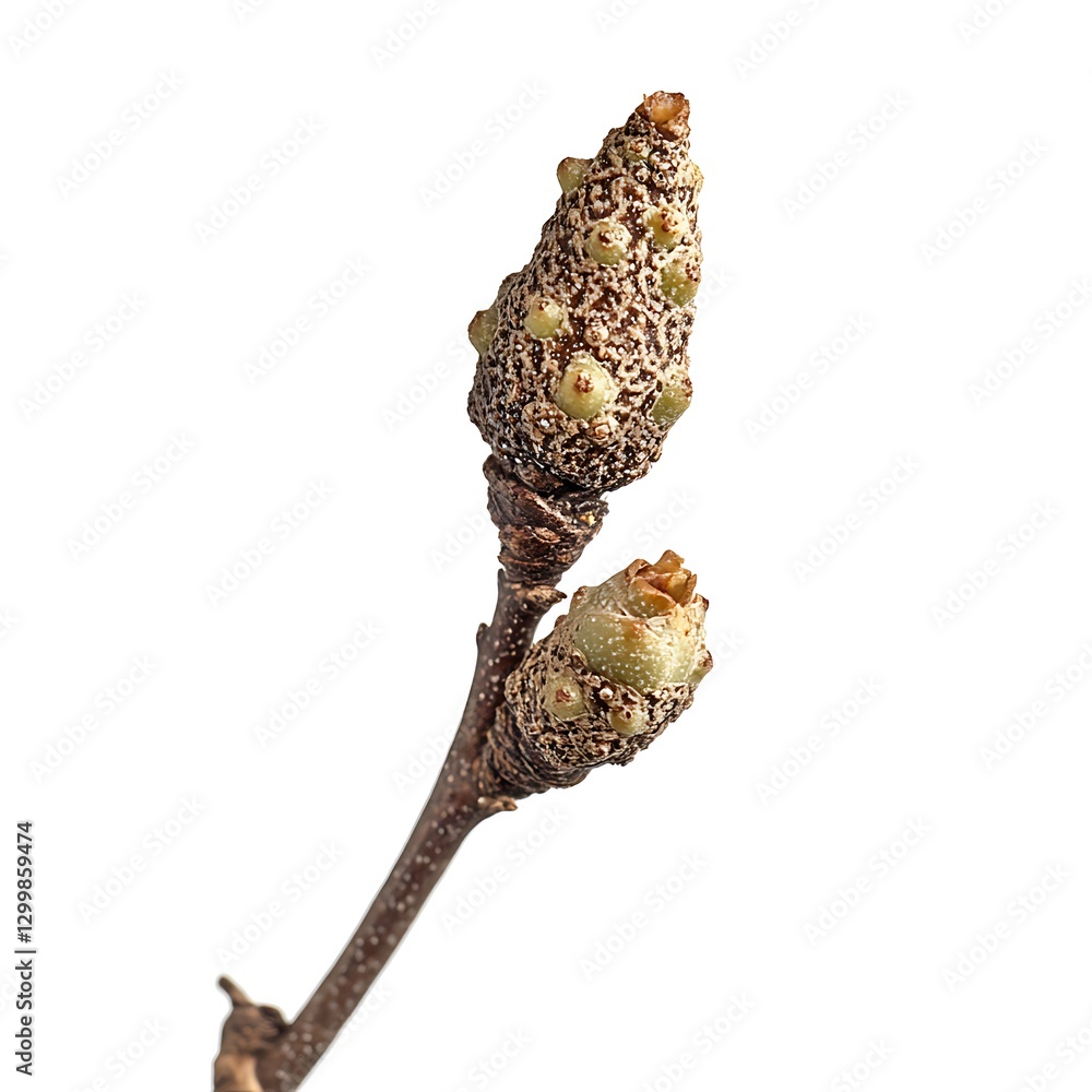 Poster birch tree branch isolated on white background with clipping path.