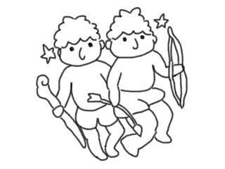 Clip art of Gemini zodiac sign