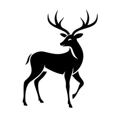 Fototapeta premium Minimal deer silhouette icon for clean and elegant designs.